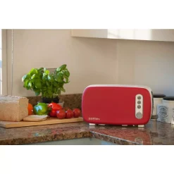 Toasters BergHOFF Seren 2-Slice Red Long Slot Toaster -MegaChef Sales Shop red berghoff pop up toasters 2212319 31 1000