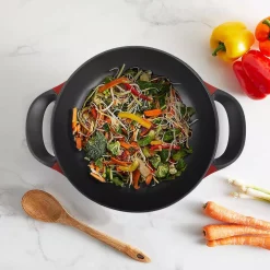 Electric Skillets & Indoor Grills Boyel Living 6.3 In. X 16.9 In. X 13 In. Red 1400-Watt Professional Non-Stick Copper Electric Skillet Jumbo -MegaChef Sales Shop red boyel living electric skillets el43808 4f 1000