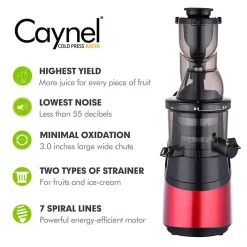 Juicers Boyel Living Silver Slow Red Masticating Juicer Cold Press High Yield Vertical Juicer 10 Juicers Boyel Living Silver Slow Red Masticating Juicer Cold Press High Yield Vertical Juicer -MegaChef Sales Shop red boyel living juicers sj44805 1f 1000