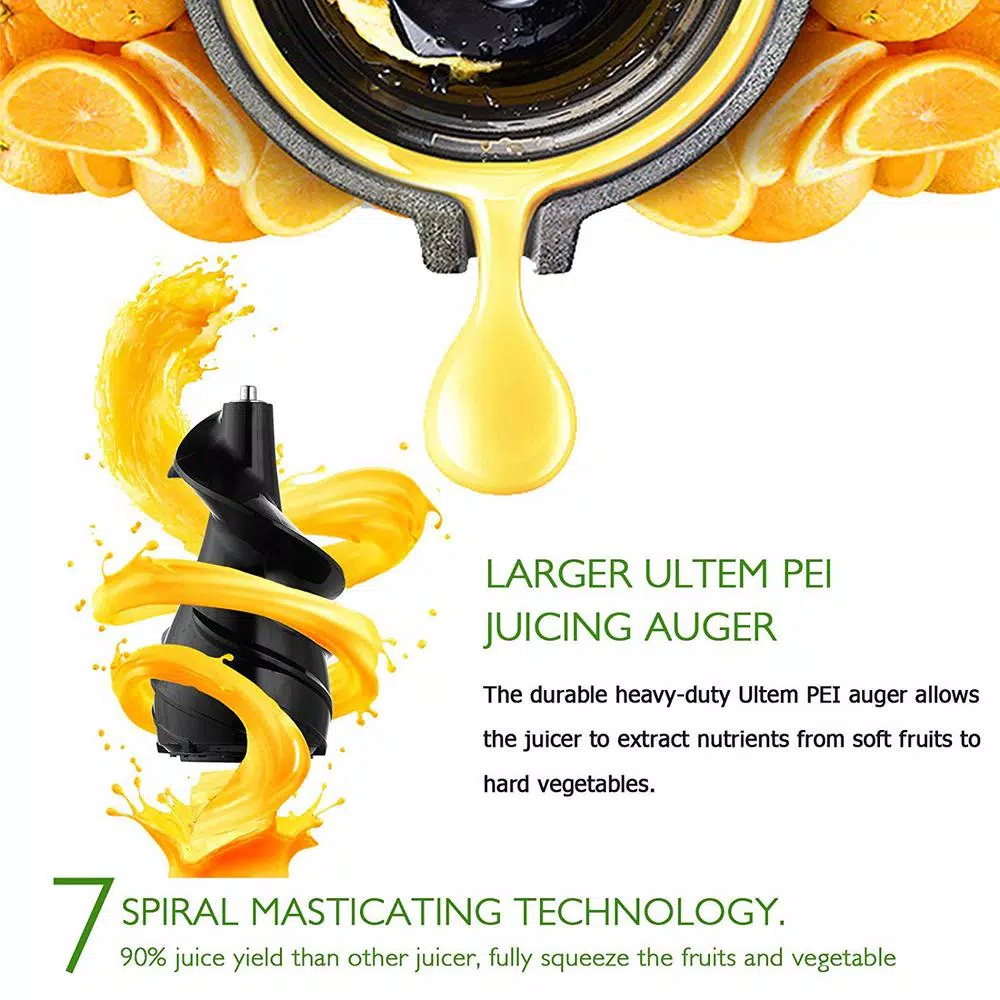 Juicers Boyel Living Silver Slow Red Masticating Juicer Cold Press High Yield Vertical Juicer 7 Juicers Boyel Living Silver Slow Red Masticating Juicer Cold Press High Yield Vertical Juicer - Image 7