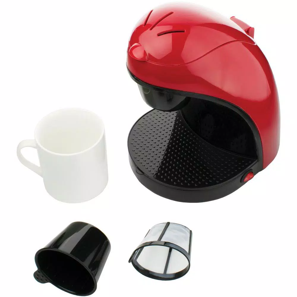 Coffee Makers Brentwood Appliances 1-Cup Red Coffee Maker With Mug And 2-Slice Red Extra-Wide Slot Toaster 2 Coffee Makers Brentwood Appliances 1-Cup Red Coffee Maker With Mug And 2-Slice Red Extra-Wide Slot Toaster - Image 2