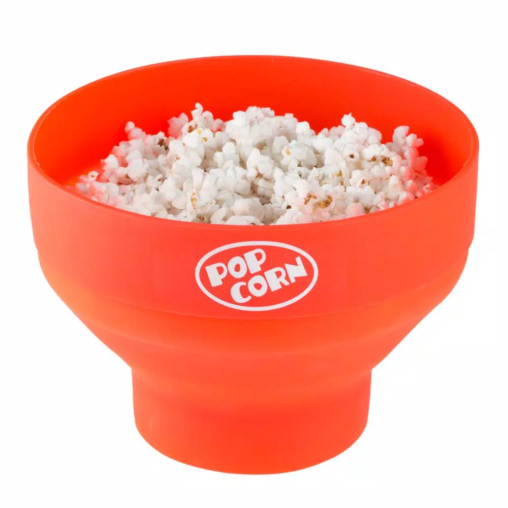 Popcorn Machines Chef Buddy 80 Oz. Red Silicone Microwave Popcorn Popper Bowl 3 Popcorn Machines Chef Buddy 80 Oz. Red Silicone Microwave Popcorn Popper Bowl - Image 3