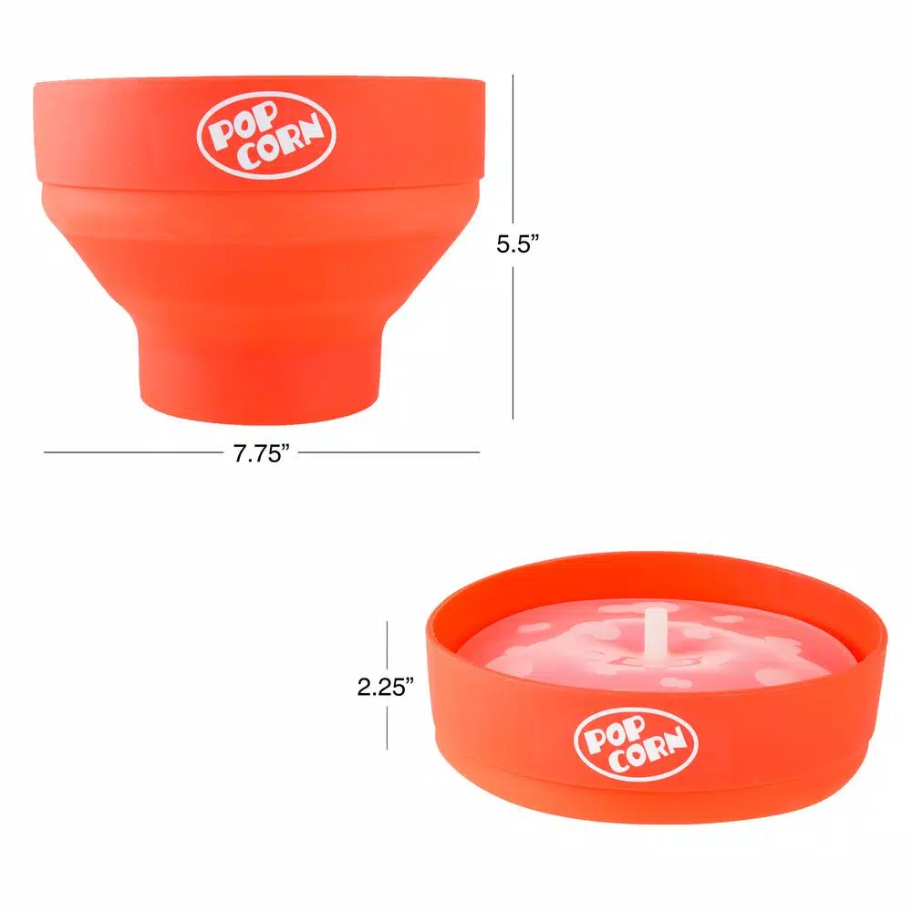 Popcorn Machines Chef Buddy 80 Oz. Red Silicone Microwave Popcorn Popper Bowl 2 Popcorn Machines Chef Buddy 80 Oz. Red Silicone Microwave Popcorn Popper Bowl - Image 2