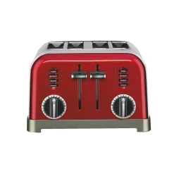 Toasters Cuisinart Classic Series 4-Slice Red Wide Slot Toaster With Crumb Tray