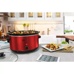 Cookers Elite Platinum 8.5 Qt. Red Slow Cooker -MegaChef Sales Shop red elite slow cookers mst 900rxt 1f 1000