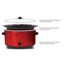 Cookers Elite Platinum 8.5 Qt. Red Slow Cooker -MegaChef Sales Shop red elite slow cookers mst 900rxt 44 1000
