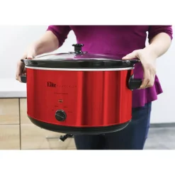 Cookers Elite Platinum 8.5 Qt. Red Slow Cooker -MegaChef Sales Shop red elite slow cookers mst 900rxt c3 1000
