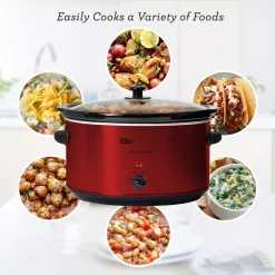Cookers Elite Platinum 8.5 Qt. Red Slow Cooker -MegaChef Sales Shop red elite slow cookers mst 900rxt fa 1000