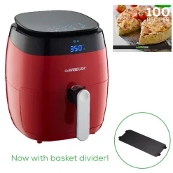 Air Fryers GoWISE USA 5 Qt. Red Air Fryer With Duo Touchscreen Display -MegaChef Sales Shop red gowise usa air fryers gw22826 s fa 1000