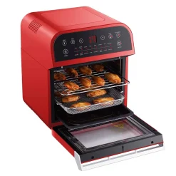 Toasters GoWISE USA 1600 W Red Rotisserie Oven And 12.7 Qt. Electric Air Fryer -MegaChef Sales Shop red gowise usa toaster ovens gw44801 1f 1000