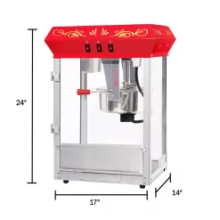 Popcorn Machines Great Northern 850-Watt 8 Oz. Red Foundation Style Antique Popcorn Popper -MegaChef Sales Shop red great northern popcorn machines 266111wdf c3 1000