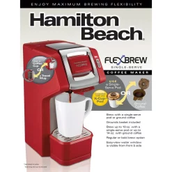 Coffee Makers Hamilton Beach 1-Cup Red FlexBrew Coffee Maker 13 Coffee Makers Hamilton Beach 1-Cup Red FlexBrew Coffee Maker -MegaChef Sales Shop red hamilton beach drip coffee makers 49945 fa 1000