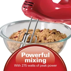 Mixers Hamilton Beach Ensemble 6-Speed Red Hand Mixer With Snap-On Case -MegaChef Sales Shop red hamilton beach hand mixers 62633r 44 1000