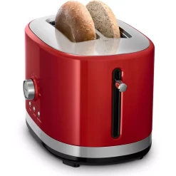 Toasters KitchenAid Empire 2-Slice Red Wide Slot Toaster With Crumb Tray -MegaChef Sales Shop red kitchenaid pop up toasters kmt2116er c3 1000