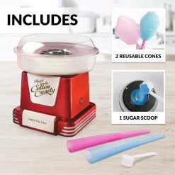 Dessert Makers Nostalgia Retro Red Hard And Sugar Free Cotton Candy Maker With Cotton Candy Cones 26 Dessert Makers Nostalgia Retro Red Hard And Sugar Free Cotton Candy Maker With Cotton Candy Cones -MegaChef Sales Shop red nostalgia cotton candy machines pcm 805retrored fa 1000