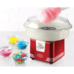 Dessert Makers Nostalgia Retro Red Hard And Sugar Free Cotton Candy Maker With Cotton Candy Cones -MegaChef Sales Shop red nostalgia cotton candy machines pcm405retrored 77 1000