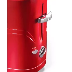Toasters Nostalgia Retro Series 2-Slice Red Long Slot Hot Dog And Bun Toaster With Crumb Tray And Mini Tongs -MegaChef Sales Shop red nostalgia pop up toasters hdt600retrored 1f 1000
