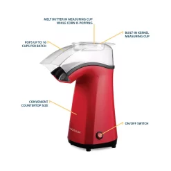 Popcorn Machines Nostalgia Air Pop Hot Air 4 Oz. Red Countertop Popcorn Machine -MegaChef Sales Shop red nostalgia popcorn machines aph200red 1f 1000
