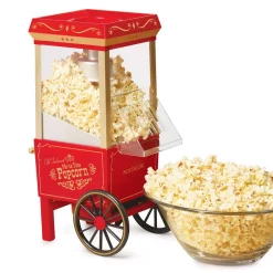 Popcorn Machines Nostalgia Vintage 3.5 Oz. Red Hot Air Popcorn Machine With Cart