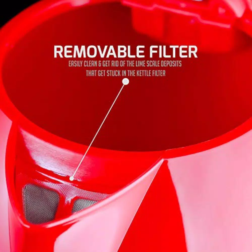 Electric Kettles Ovente KP72R 7-Cup Red BPA Free Electric Kettle With Auto Shut-Off And Boil-Dry Protection 4 Electric Kettles Ovente KP72R 7-Cup Red BPA Free Electric Kettle With Auto Shut-Off And Boil-Dry Protection - Image 4
