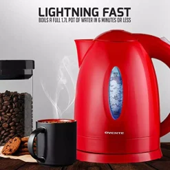 Electric Kettles Ovente KP72R 7-Cup Red BPA Free Electric Kettle With Auto Shut-Off And Boil-Dry Protection 13 Electric Kettles Ovente KP72R 7-Cup Red BPA Free Electric Kettle With Auto Shut-Off And Boil-Dry Protection -MegaChef Sales Shop red ovente electric kettles kp72r 31 1000
