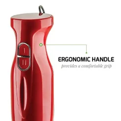 Blenders Ovente Immersion Blender, Stainless Steel Blades, 300W Multipurpose Hand Mixer, 2-Speed Settings, Red (HS560R) -MegaChef Sales Shop red ovente immersion blenders hs560r 44 1000
