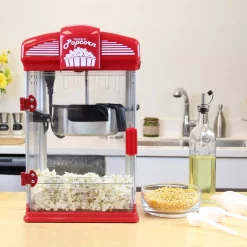 Popcorn Machines West Bend 4-Quart Red Hot Oil Movie Theater Style Popcorn Popper Machine With Nonstick Kettle Includes Measuring Cup And Scoop -MegaChef Sales Shop red west bend popcorn machines 82515 1f 1000
