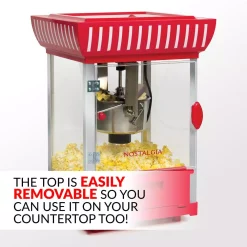 Popcorn Machines Nostalgia 380 W 2.5 Oz. Red Hot Air Popcorn Cart With Easy Mobility -MegaChef Sales Shop red white nostalgia popcorn machines pc25rw 44 1000