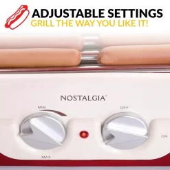 Electric Skillets & Indoor Grills Nostalgia Retro Red Electric Hot Dog Roller And Bun Warmer -MegaChef Sales Shop retro red nostalgia indoor grills hdr8rr 44 1000