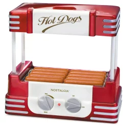 Electric Skillets & Indoor Grills Nostalgia Retro Red Electric Hot Dog Roller And Bun Warmer