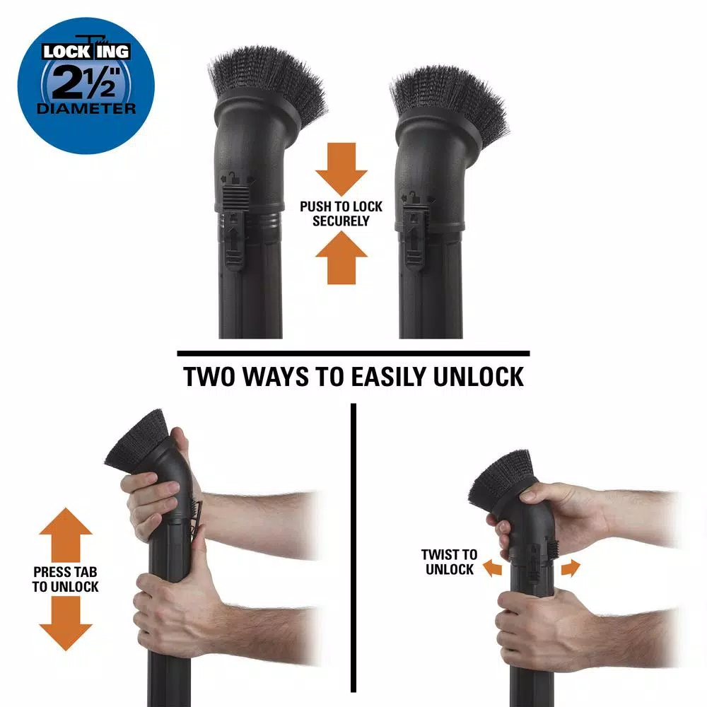 Vacuum Parts RIDGID 2-1/2 In. Locking Accessory Round Dusting Brush For Wet/Dry Vacs 4 Vacuum Parts RIDGID 2-1/2 In. Locking Accessory Round Dusting Brush For Wet/Dry Vacs - Image 4