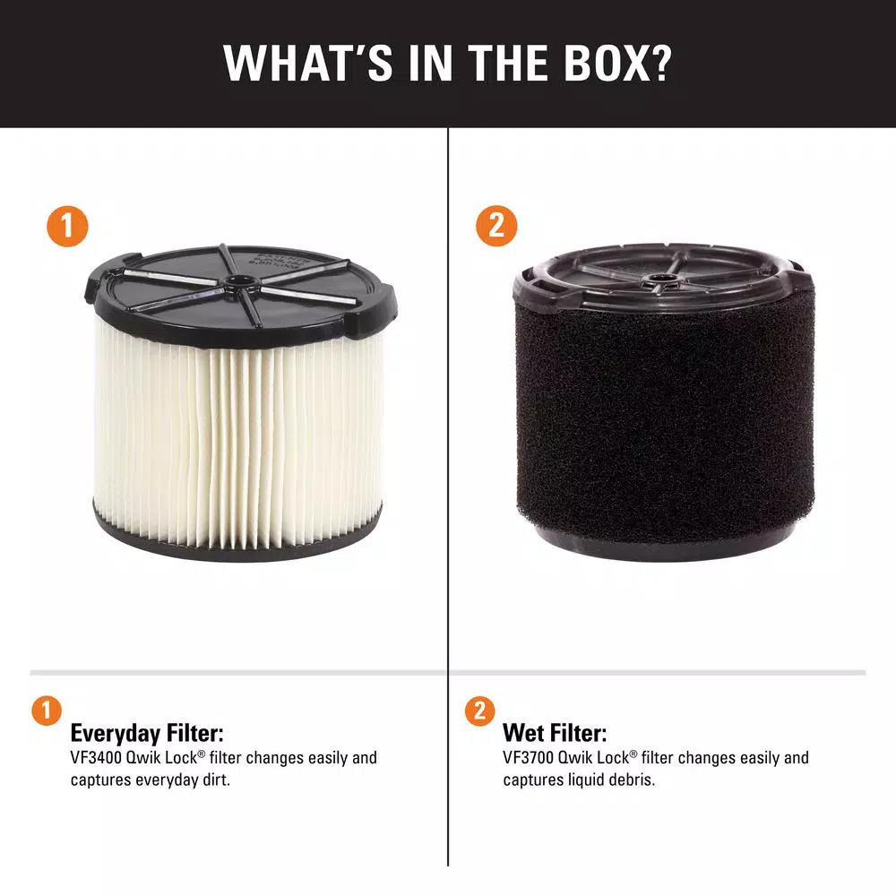 Vacuum Parts RIDGID Standard Pleated Paper Filter And Wet Application Foam Filter For 3 To 4.5 Gal. RIDGID Wet/Dry Shop Vacuums 2 Vacuum Parts RIDGID Standard Pleated Paper Filter And Wet Application Foam Filter For 3 To 4.5 Gal. RIDGID Wet/Dry Shop Vacuums - Image 2