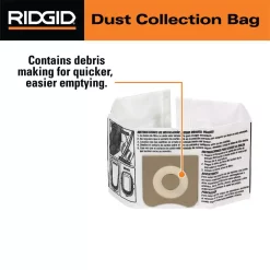 Vacuum Parts RIDGID Filter Kit With VF3500 Fine Dust Filter And VF3501 Dust Bags (2-pack) For 3 To 4.5 Gal. RIDGID Wet/Dry Shop Vacuums -MegaChef Sales Shop ridgid vacuum parts vf3511 77 1000