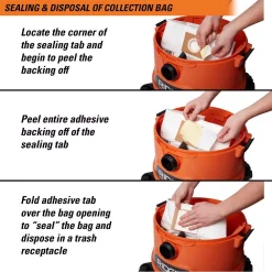 Vacuum Parts RIDGID Premium Size A Wet Or Dry Dust And Debris Bags For Select 12 Gal. To 16 Gal. Wet/Dry Shop Vacuums (2-Pack) 14 Vacuum Parts RIDGID Premium Size A Wet Or Dry Dust And Debris Bags For Select 12 Gal. To 16 Gal. Wet/Dry Shop Vacuums (2-Pack) -MegaChef Sales Shop ridgid vacuum parts vf3702 1d 1000