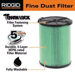 Vacuum Parts RIDGID OSHA Compatible Kit With HEPA Level Filtration And Cyclonic Dust Bags For Select 12 -16 Gal. Wet/Dry Shop Vacuums 19 Vacuum Parts RIDGID OSHA Compatible Kit With HEPA Level Filtration And Cyclonic Dust Bags For Select 12 -16 Gal. Wet/Dry Shop Vacuums -MegaChef Sales Shop ridgid vacuum parts vf6500 66 1000