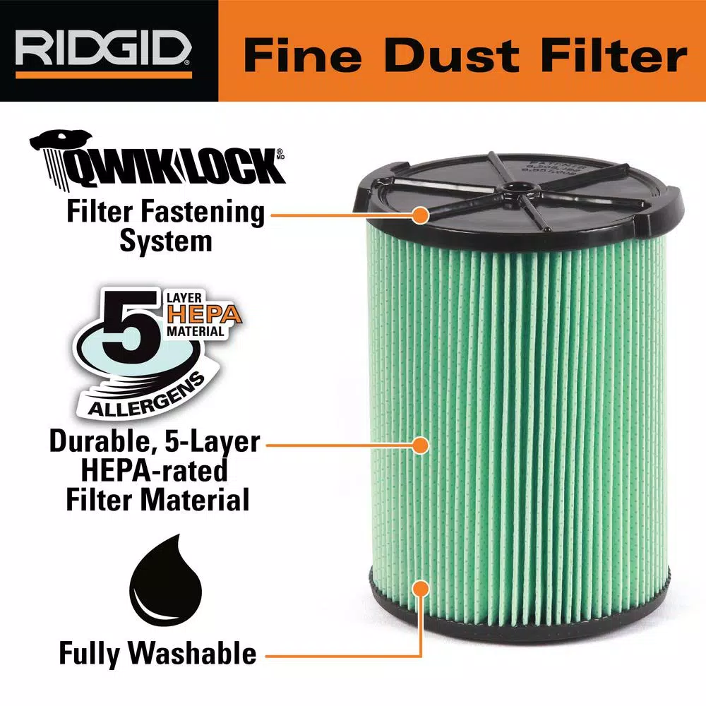 Vacuum Parts RIDGID OSHA Compatible Kit With HEPA Level Filtration And Cyclonic Dust Bags For Select 12 -16 Gal. Wet/Dry Shop Vacuums 6 Vacuum Parts RIDGID OSHA Compatible Kit With HEPA Level Filtration And Cyclonic Dust Bags For Select 12 -16 Gal. Wet/Dry Shop Vacuums - Image 6