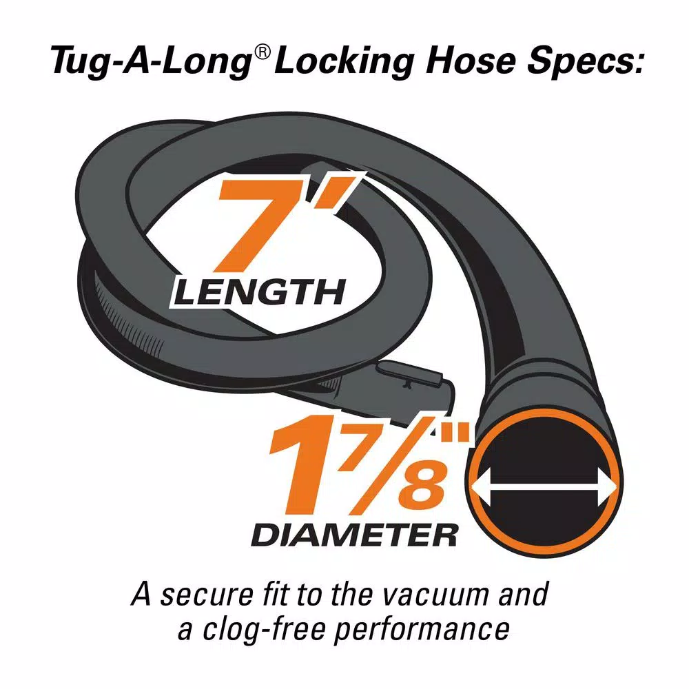 Vacuum Parts RIDGID 1-7/8 In. X 7 Ft. Tug-A-Long Vac Hose For Wet/Dry Shop Vacuums 2 Vacuum Parts RIDGID 1-7/8 In. X 7 Ft. Tug-A-Long Vac Hose For Wet/Dry Shop Vacuums - Image 2