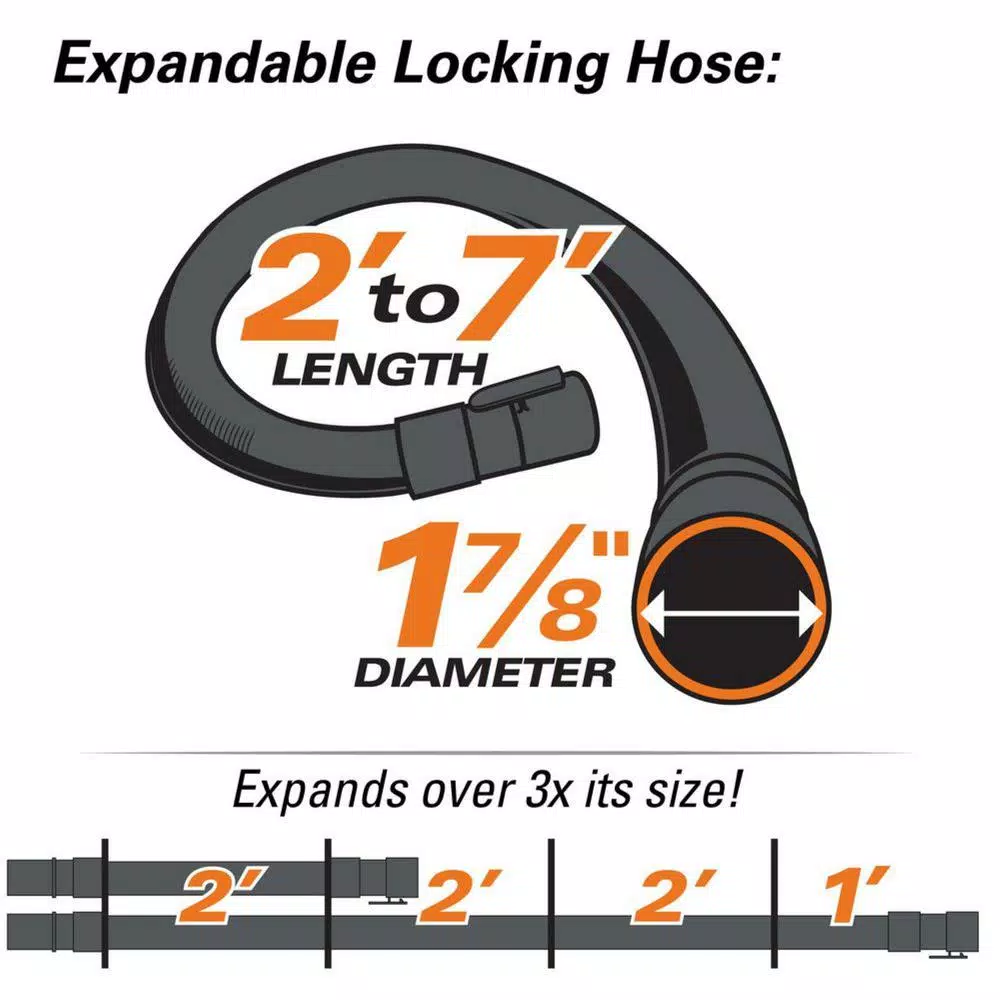 Vacuum Parts RIDGID 1-7/8 In. Tug-A-Long Expandable Locking Vacuum Hose For RIDGID Wet/Dry Shop Vacuums 2 Vacuum Parts RIDGID 1-7/8 In. Tug-A-Long Expandable Locking Vacuum Hose For RIDGID Wet/Dry Shop Vacuums - Image 2