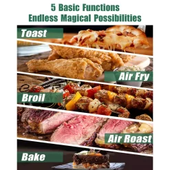 Air Fryers Boyel Living 19 Qt. Sandy Grey Cold-formed Steel Air Fryer Toaster Oven With Air Fry Air Roast Toast Broil Bake Function -MegaChef Sales Shop sandy grey boyel living air fryers ty kcv18wl gray 76 1000