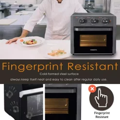 Air Fryers Boyel Living 19 Qt. Sandy Grey Cold-formed Steel Air Fryer Toaster Oven With Air Fry Air Roast Toast Broil Bake Function -MegaChef Sales Shop sandy grey boyel living air fryers ty kcv18wl gray fa 1000