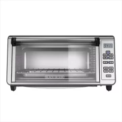 Toasters BLACK+DECKER 1500 W 8-Slice Black And Silver Countertop Convection Toaster Oven With Temperature Controls -MegaChef Sales Shop silver and black black decker toaster ovens to3290xsd 77 1000