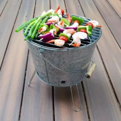 Electric Skillets & Indoor Grills Artland Masonware Portable Silver Colored Beach Grill -MegaChef Sales Shop silver artland indoor grills 10411a 1f 1000