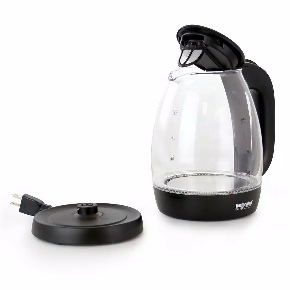 Electric Kettles Better Chef 7-Cup Black And Clear Glass Cordless Electric Tea Kettle 4 Electric Kettles Better Chef 7-Cup Black And Clear Glass Cordless Electric Tea Kettle - Image 4