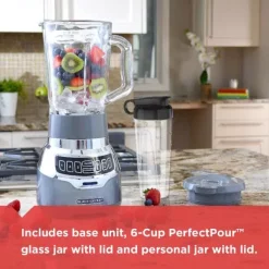 Blenders BLACK+DECKER PowerCrush 48 Oz. 3-Speed Silver Digital Blender With Travel Cup -MegaChef Sales Shop silver black decker countertop blenders bl1300dg t 1f 1000