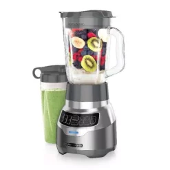 Blenders BLACK+DECKER PowerCrush 48 Oz. 3-Speed Silver Digital Blender With Travel Cup -MegaChef Sales Shop silver black decker countertop blenders bl1300dg t 66 1000