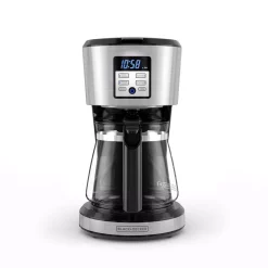 Coffee Makers BLACK+DECKER 12-Cup Silver Accents Programmable Coffeemaker With Vortex Technology -MegaChef Sales Shop silver black decker drip coffee makers cm1331s fa 1000