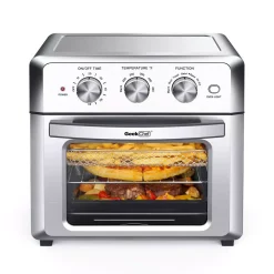 Air Fryers Boyel Living 19 Qt. Silver Stainless Steel Air Fryer Toaster Oven With Roast, Bake, Broil, Reheat, Accessories & Recipes Included -MegaChef Sales Shop silver boyel living air fryers gbk gto18 76 1000