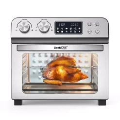 Air Fryers Boyel Living 24 Qt. Silver Stainless Steel Electronic Convection Air Fryer Toaster Oven With Accessories & Recipes Included -MegaChef Sales Shop silver boyel living air fryers gbk gto23b 31 1000