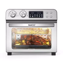 Air Fryers Boyel Living 24 Qt. Silver Stainless Steel Electronic Convection Air Fryer Toaster Oven With Accessories & Recipes Included -MegaChef Sales Shop silver boyel living air fryers gbk gto23b c3 1000