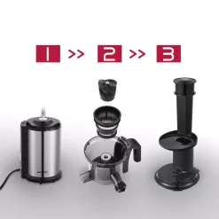 Juicers Boyel Living 200 W Stainless Steel Slow Masticating Juicer With Quiet Motor And Reverse Function, Silver -MegaChef Sales Shop silver boyel living juicers gbk gsc36 4f 1000